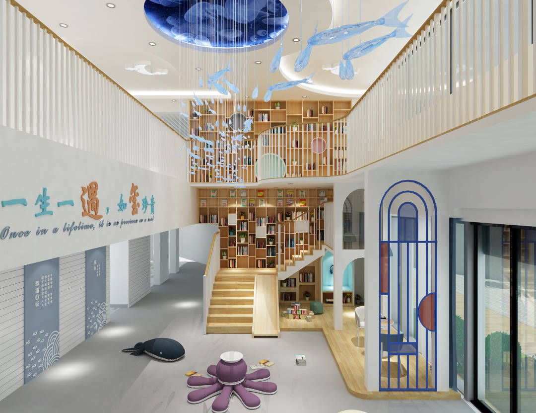 快来看看今年新出炉的幼儿园大厅设计效果图!_空间_区角_活动