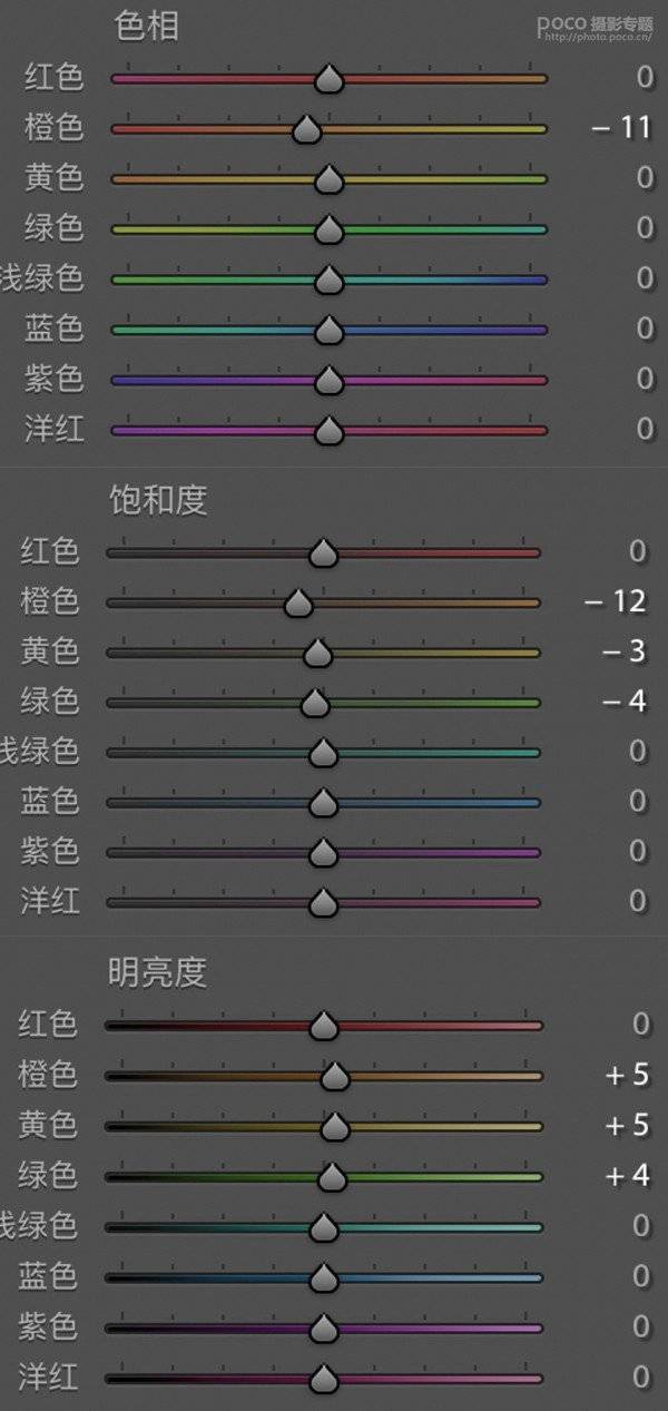 最後,對三原色進行調整,紅原色調整膚色,綠原色調整背景顏色.最後