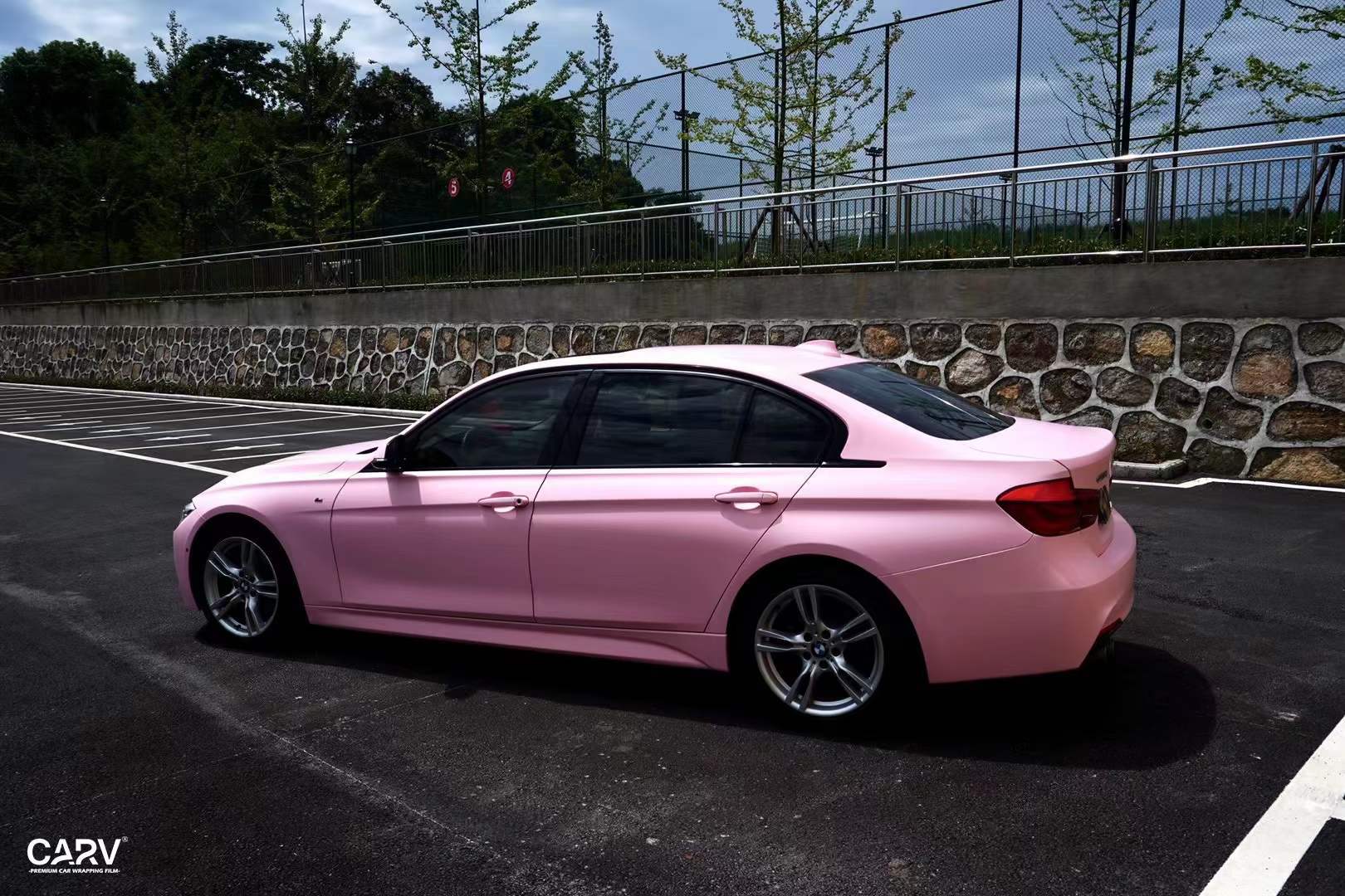 卡孚改色膜宝马三系消光康乃馨粉