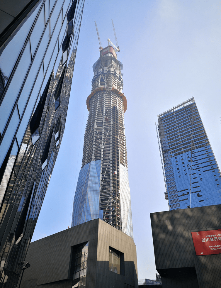 原創成都第一高樓綠地蜀峰468即將封頂一睹最新實景圖