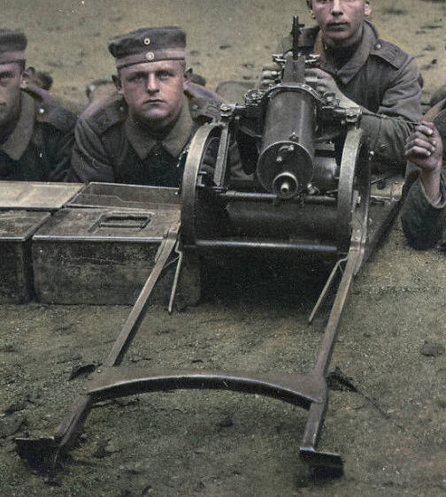 二战彩色照片让我们领略美国m1917式重机枪的风采