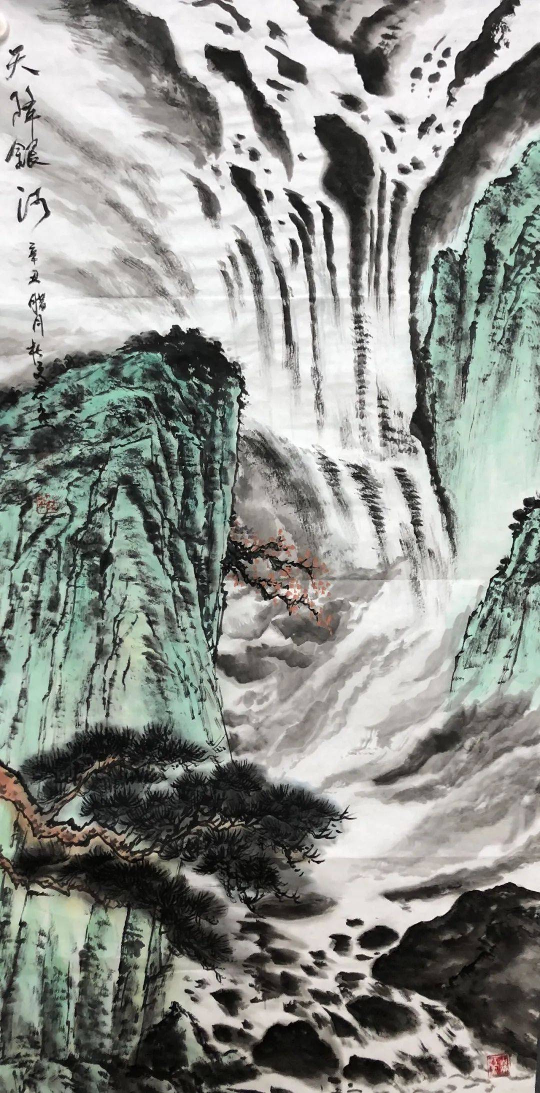 杜文君的山水画,气势磅礴,浑厚华滋_甘竹轩_书画_艺术品