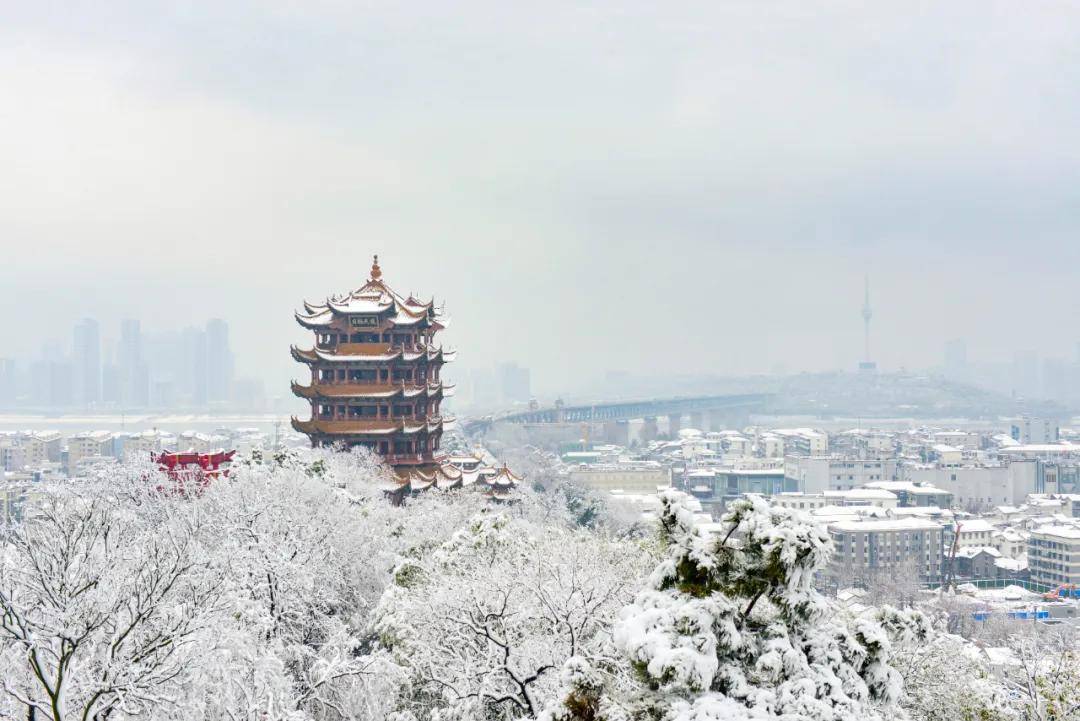 黄鹤楼软雪之景图片图片