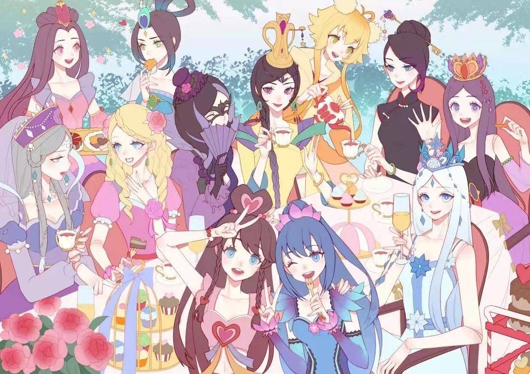 叶罗丽仙子们齐聚一堂全新插画其乐融融冰公主人缘真好