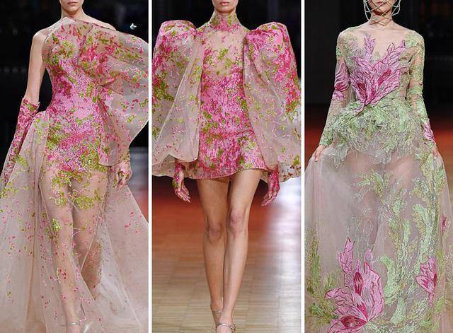 高定 黎巴嫩ElieSaab高定系列：2022春夏的美，花枝、刺绣、钉珠好仙