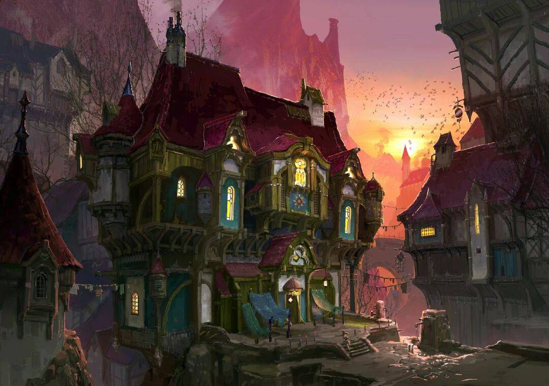 场景概念原画魔幻童话配色