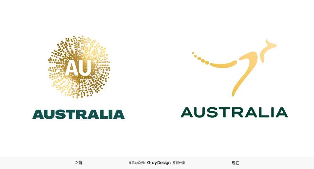 澳大利亚国家品牌logo再揭晓_袋鼠_图形_金合欢