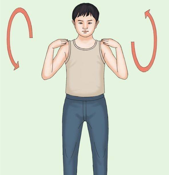 防治青少年斜肩的拉伸运动_双臂_自然_在空中