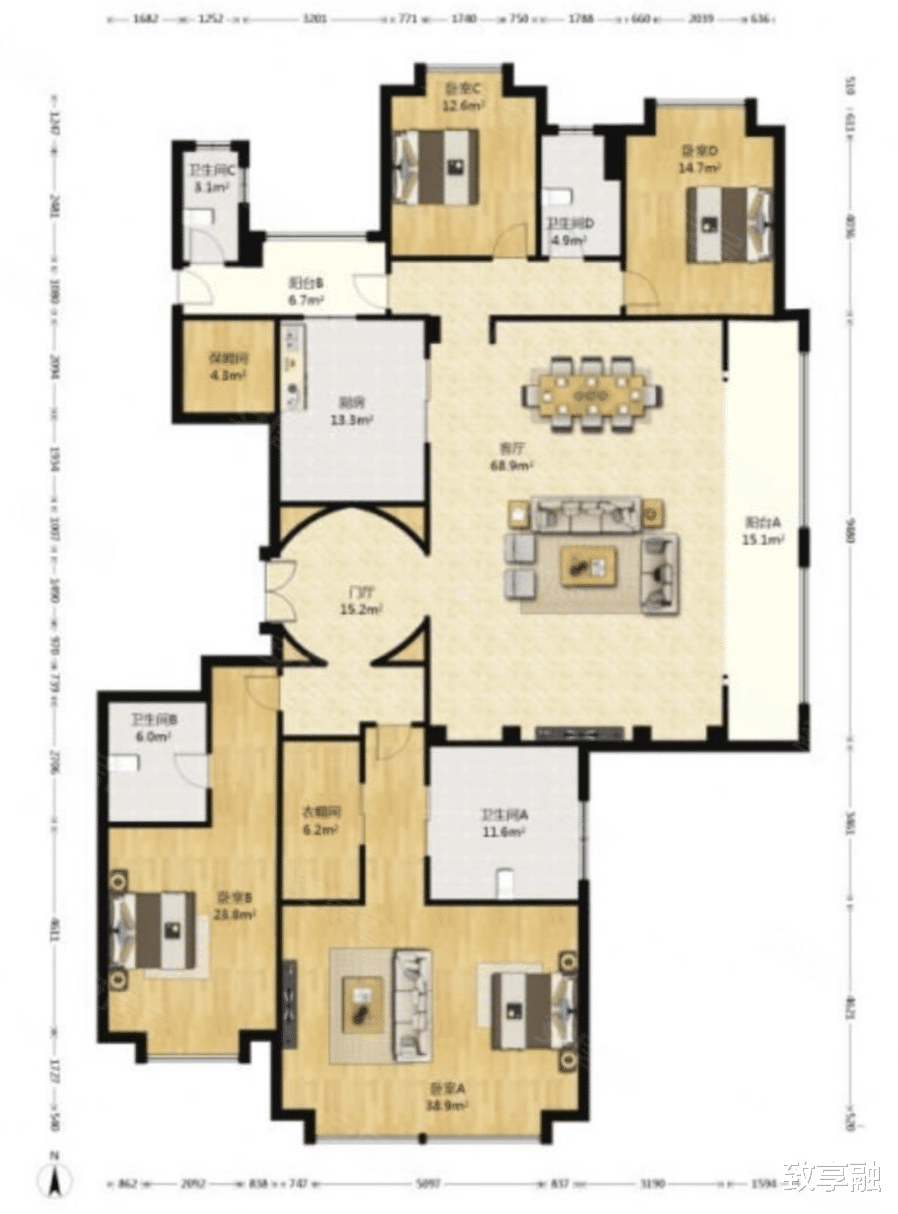 原创成都高新区西派国际大平层精装豪宅76折起拍823w