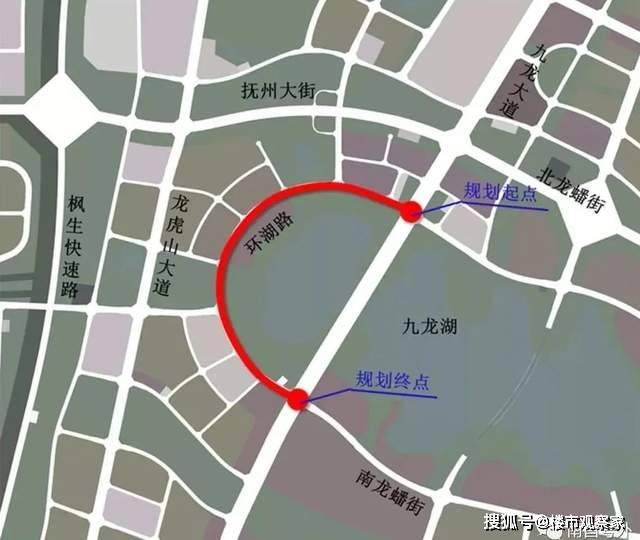 2019年12月,南昌紅谷灘九龍湖(九龍大道以西)環湖路道路交通詳細規劃