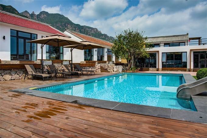 特色石头私汤温泉池北京延庆玉渡山时间屋民宿看看到底有多美