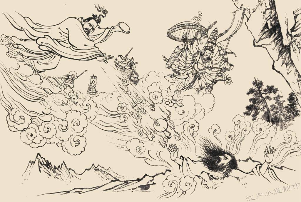 四圣共闯诛仙奇阵,通天教主以雷驱剑,神仙打架,场面精彩