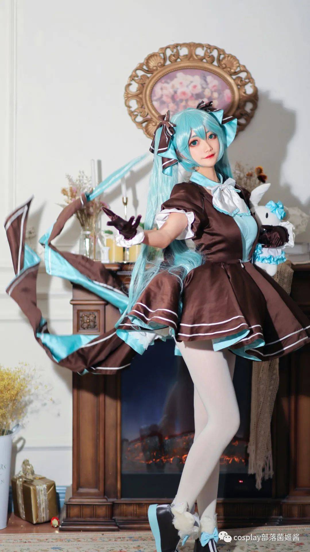 cos初音未来miku39生诞兔子洋装cos正片折崎