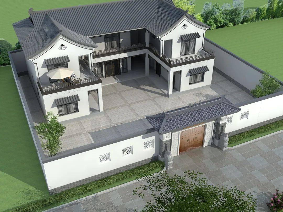 四川重庆农村中式别墅图纸实景农村就该建这样的房子太美了