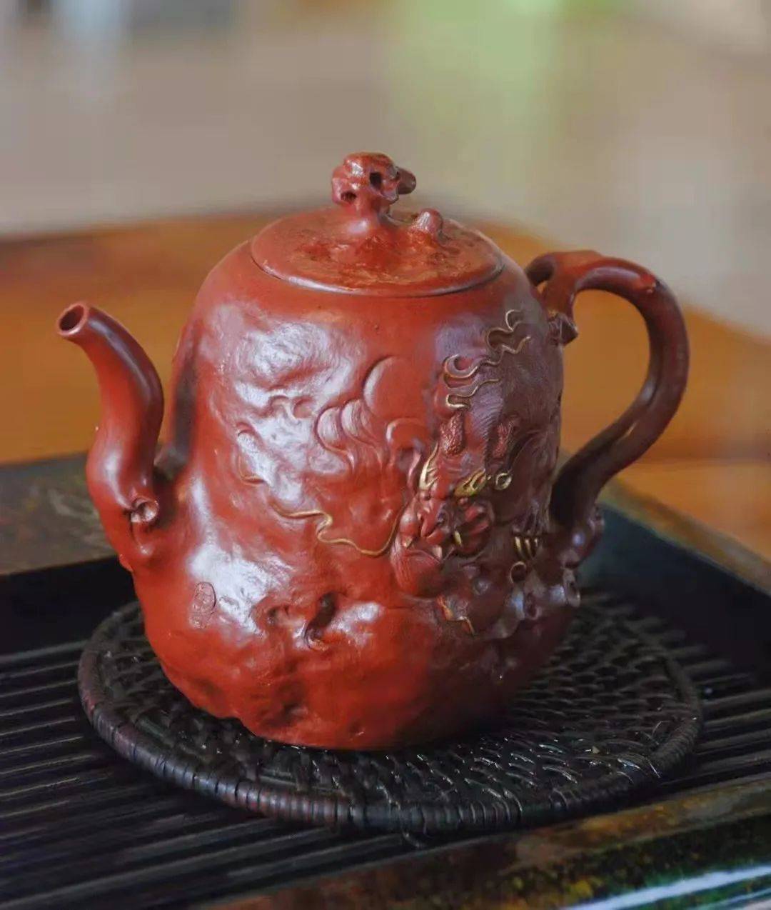 紫砂王朝殷俊峰大红袍花器高手灵气雅意