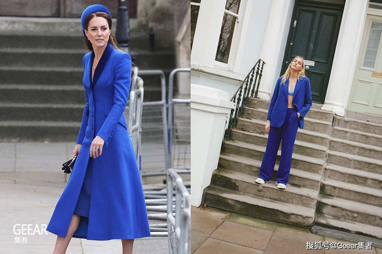 blue与时尚博主身上去找寻穿搭灵感，连凯特王妃都爱的钴蓝色！