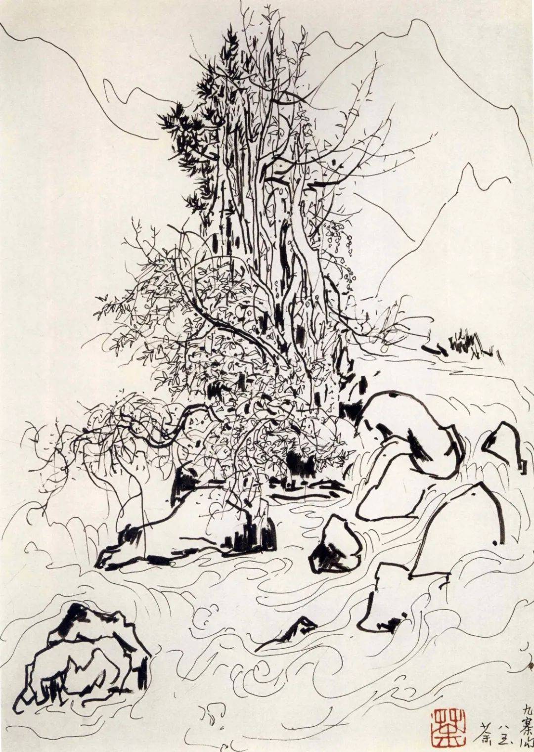 名家作品分享吴冠中笔下黑白与线条交织的世界极具形式美感