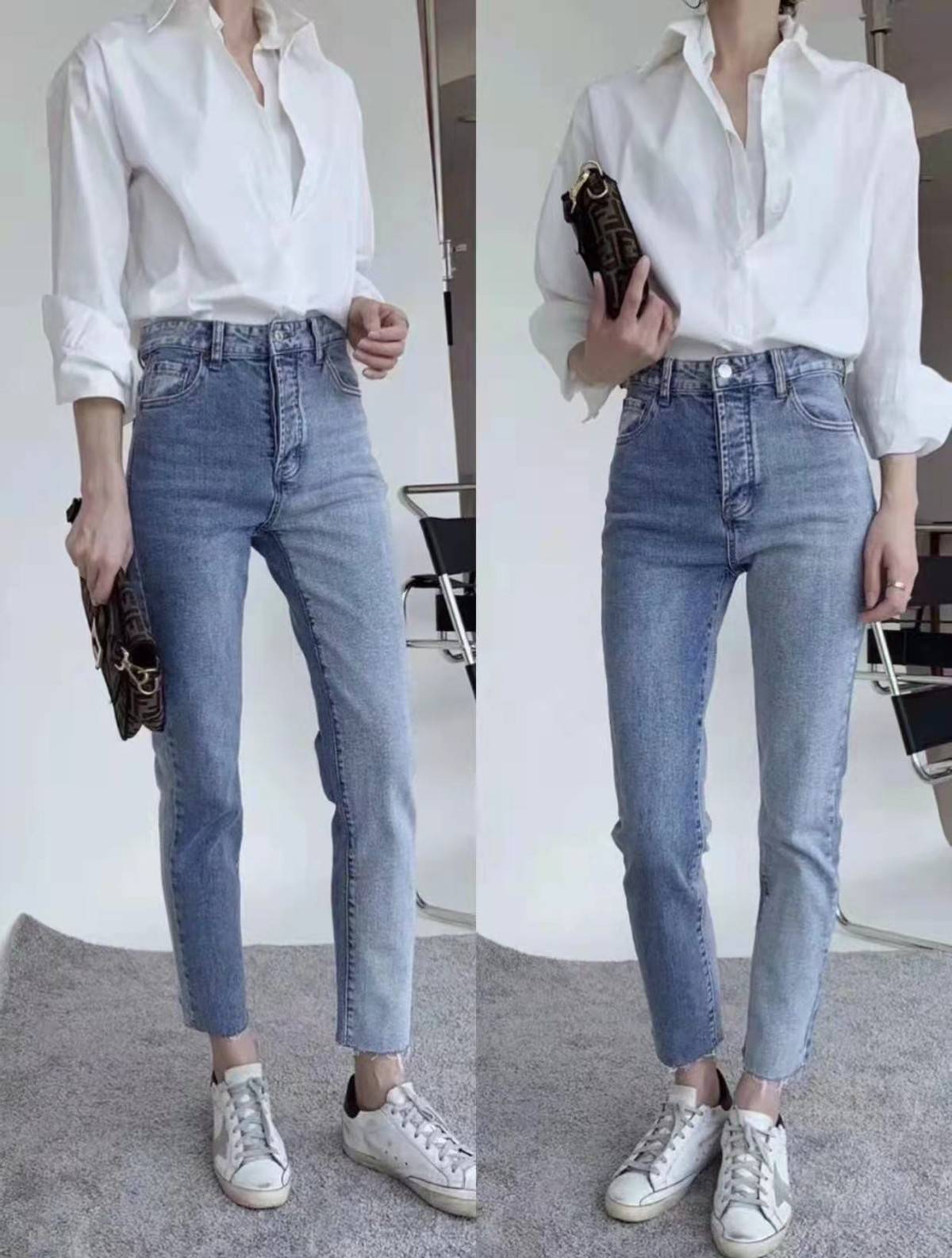 身材 “九分牛仔裤”怎么搭鞋子？春夏的5个穿搭公式，简单还舒适
