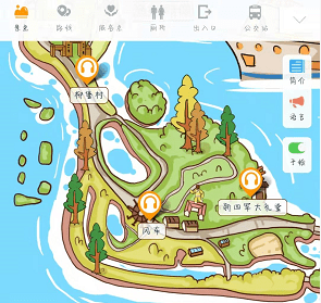 大纵湖旅游景区智能手绘地图导览上线,一键还原景区地图