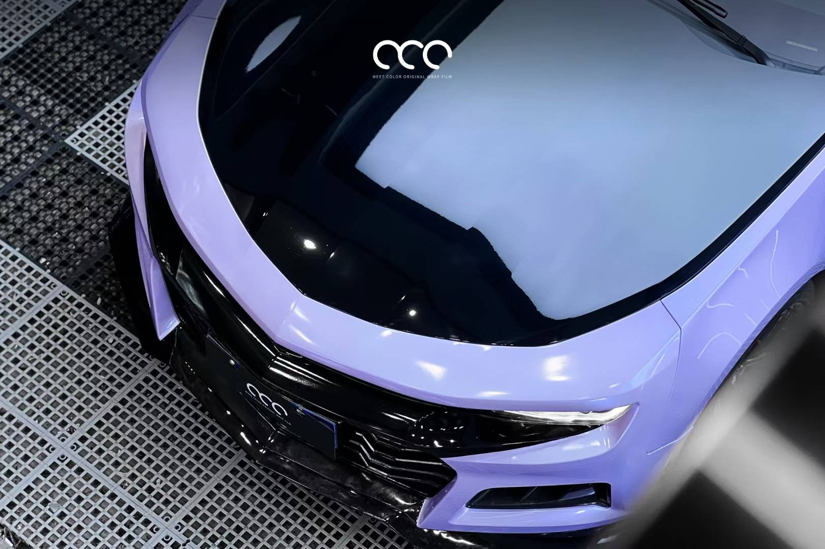 优雅居士,雪佛兰科迈罗漫彩pet 渐变亮面银幻紫改色膜