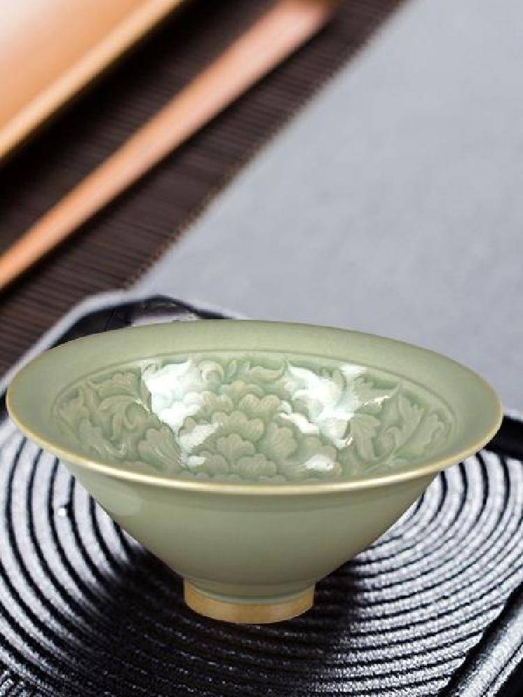 陕西历史博物馆耀州窑青瓷斗笠碗茶杯