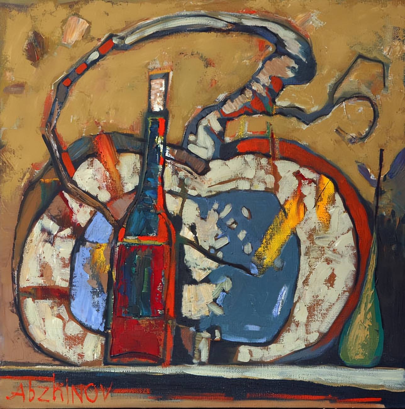 彩色的梦俄罗斯画家阿兹诺夫爱德华现代艺术静物油画作品
