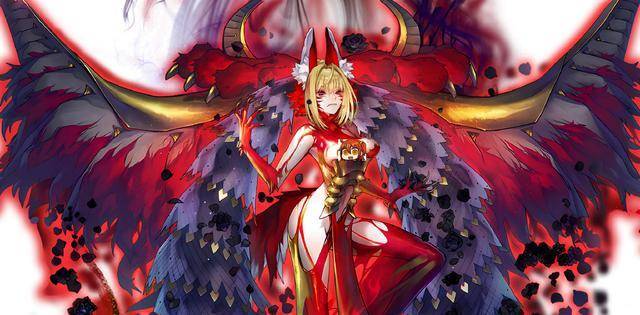 原创fgo街机完全体兽阶尼禄形象公开融合狐狸护额龙娘的三倍快乐