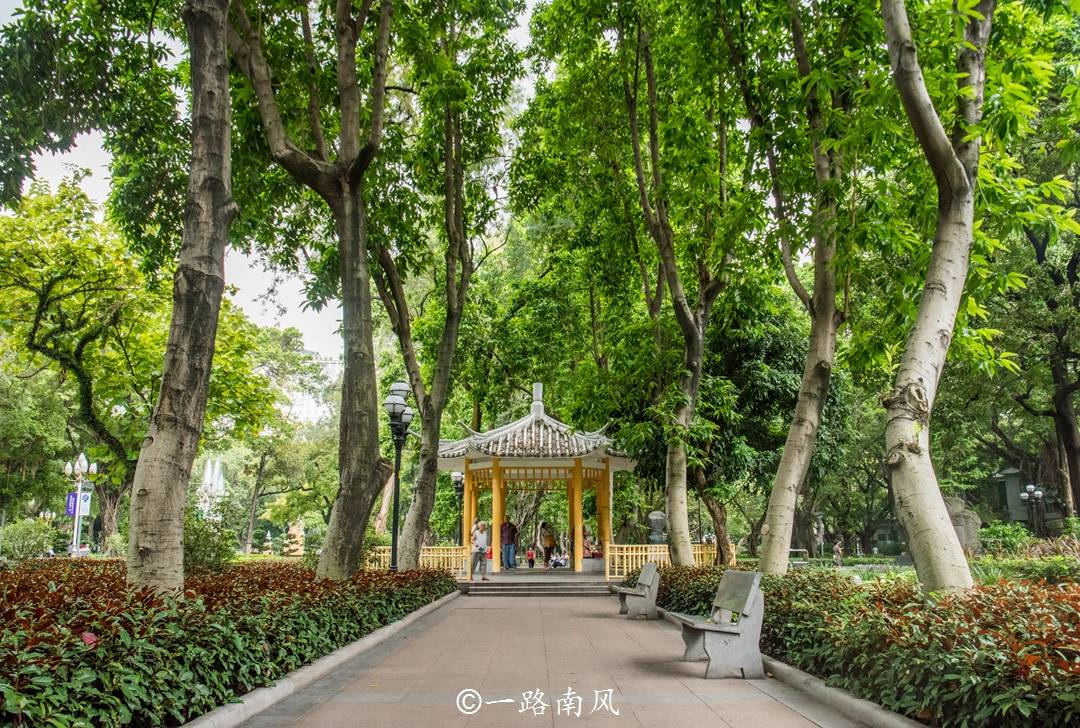 广州第一座综合性公园，曾经榕树参天，游人如织，现在有点冷清