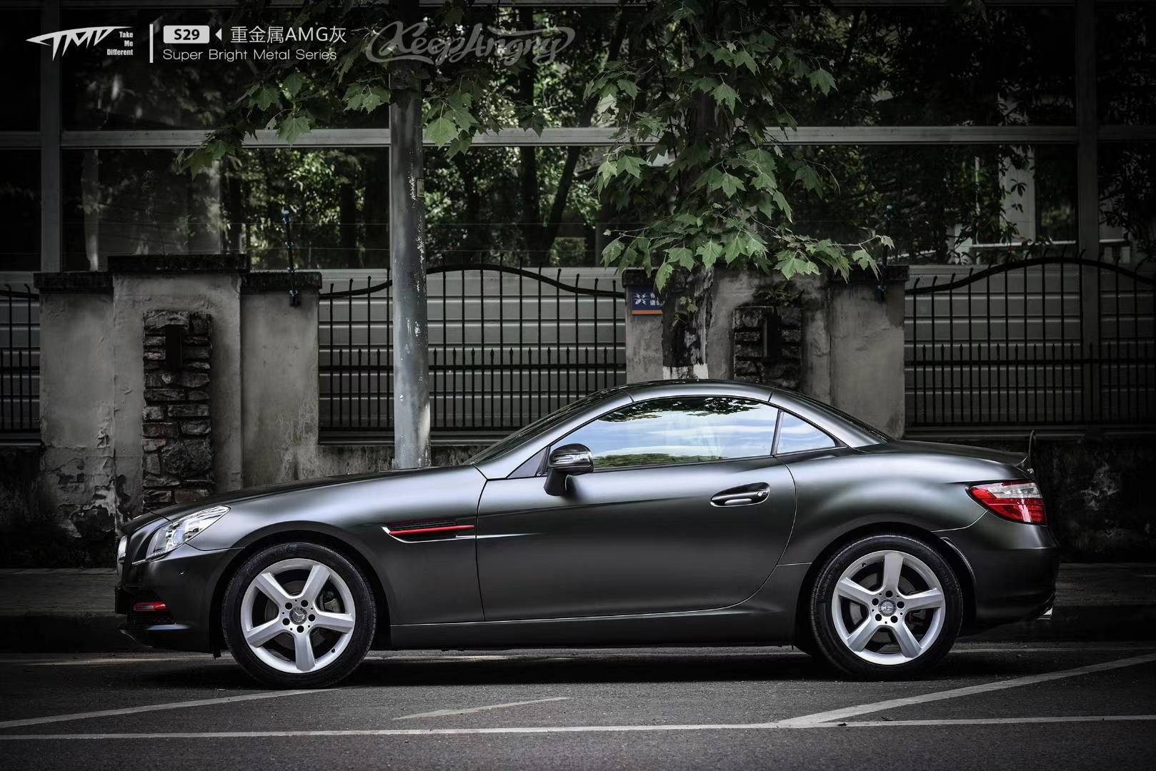 帅哥适合的渣渣灰奔驰slk重金属amg灰改色膜tmd潮牌