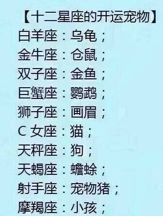 十二星座的开运宠物,十二星座重友轻爱排行榜_双子座_仓鼠_金鱼