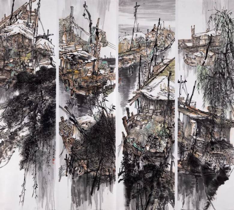 国画名家丨王永杰:船行承梦旅,独立水墨间