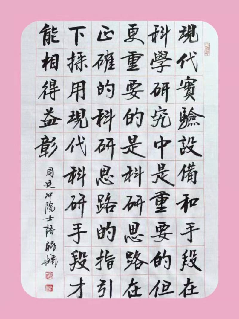 科海追星张飙先生诗书颂中国科学家精神