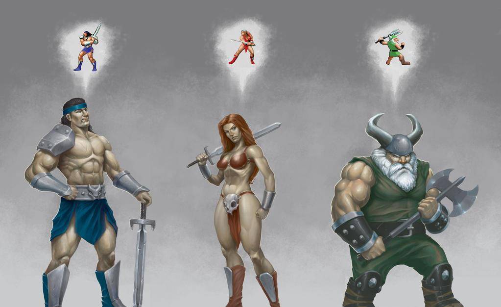 街机游戏《战斧》女主历代形象变化,穿得越来越少战斗力越来越强_玩家