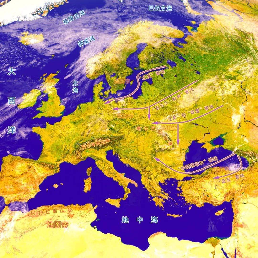 俄罗斯通欧洲的天然气管道有哪些？看地图一目了然_搜狐网