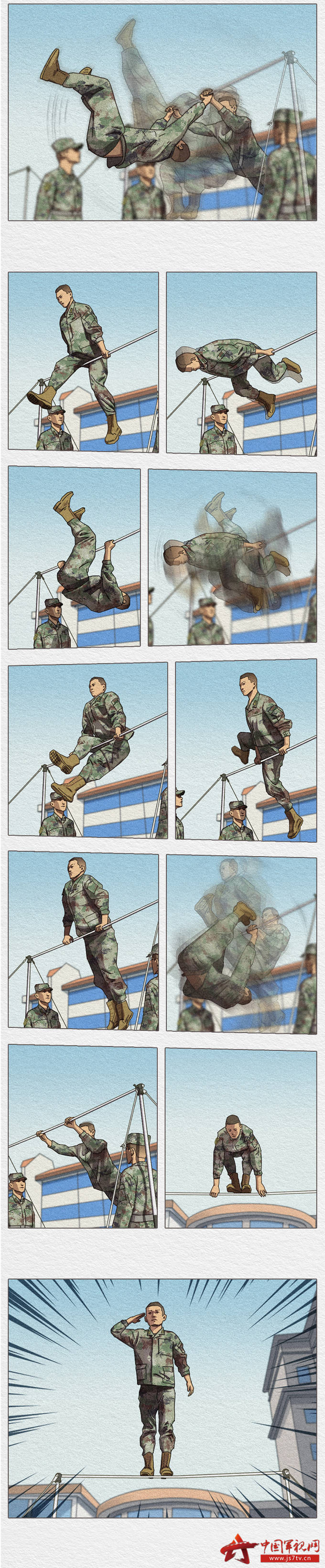 军人训练图片漫画图片