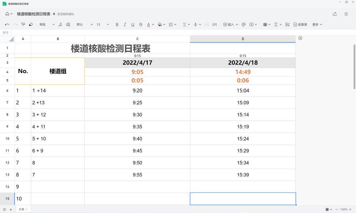 核酸检测次数统计表图片