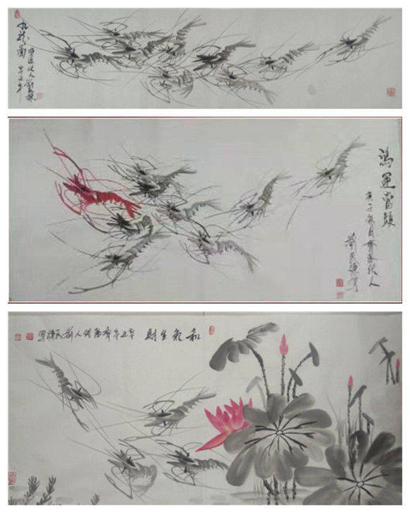 刘民栋画虾图图片