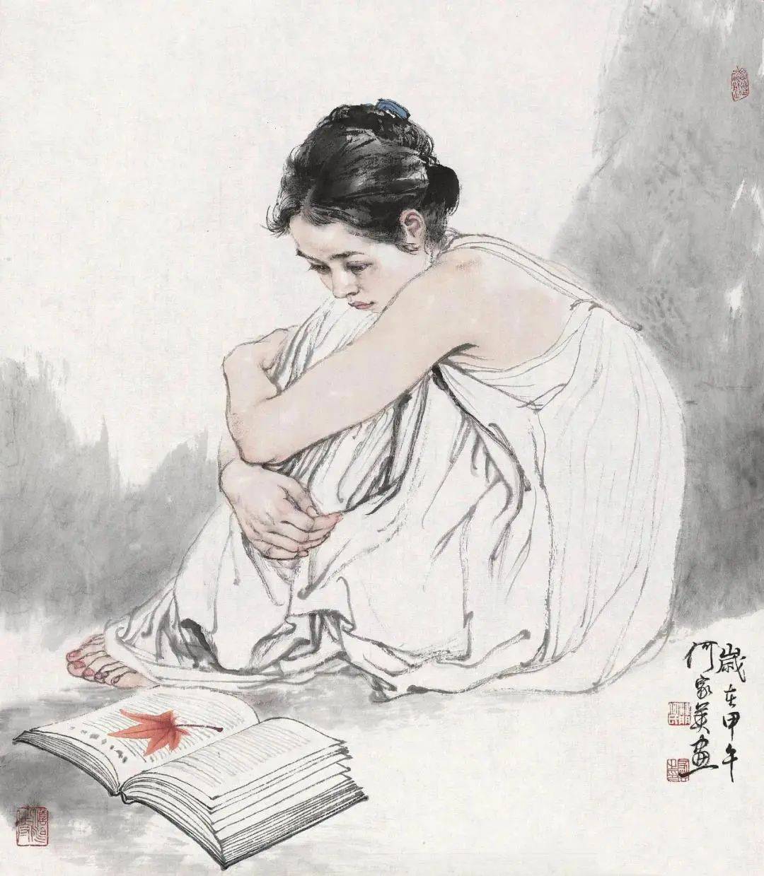 原创何家英笔下的少女处处透着淡雅的稚嫩之气又具有东方人的独特神韵