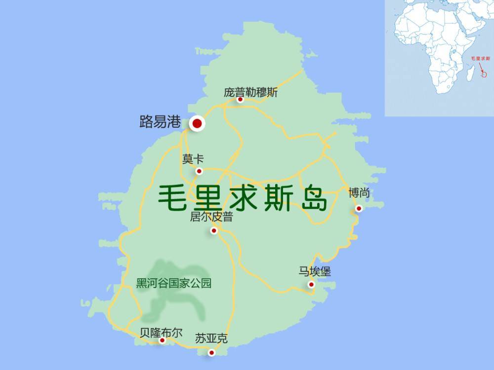 毛里求斯地理位置地图图片