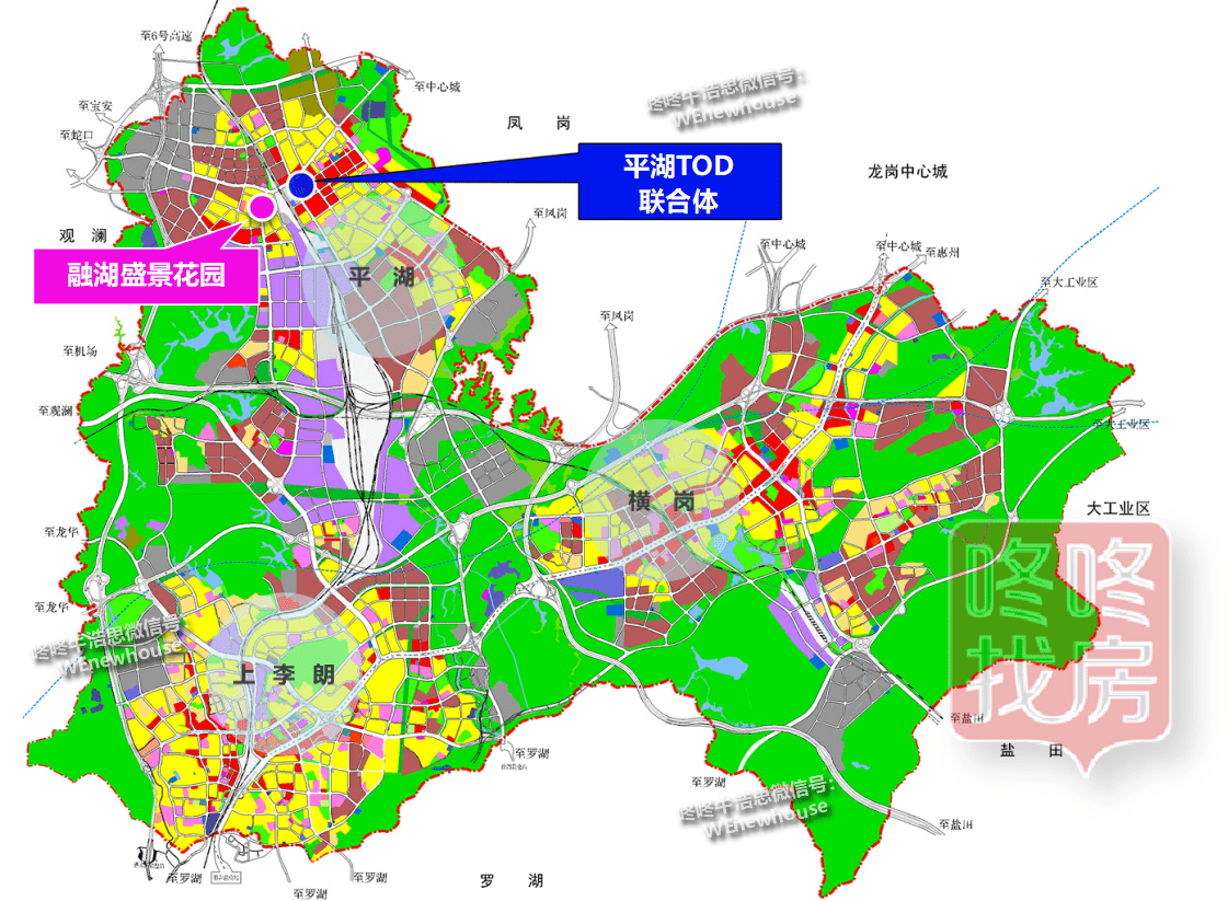 未來將有多條軌道交通圍繞平湖tod展開,國鐵,城際,地鐵等5條線路集中