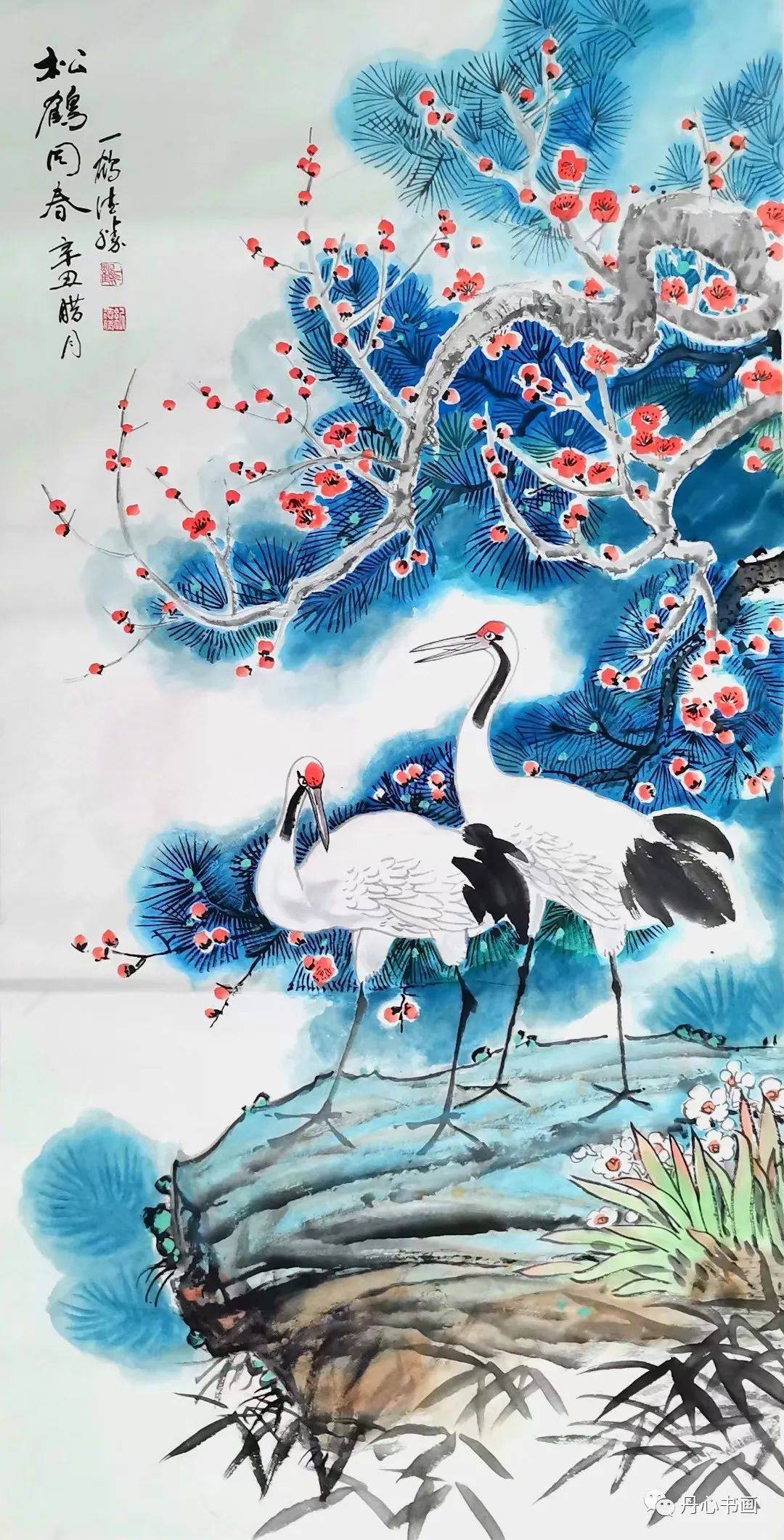 清丽脱俗鹤舞翩跹画家纪德胜鹤画作品欣赏