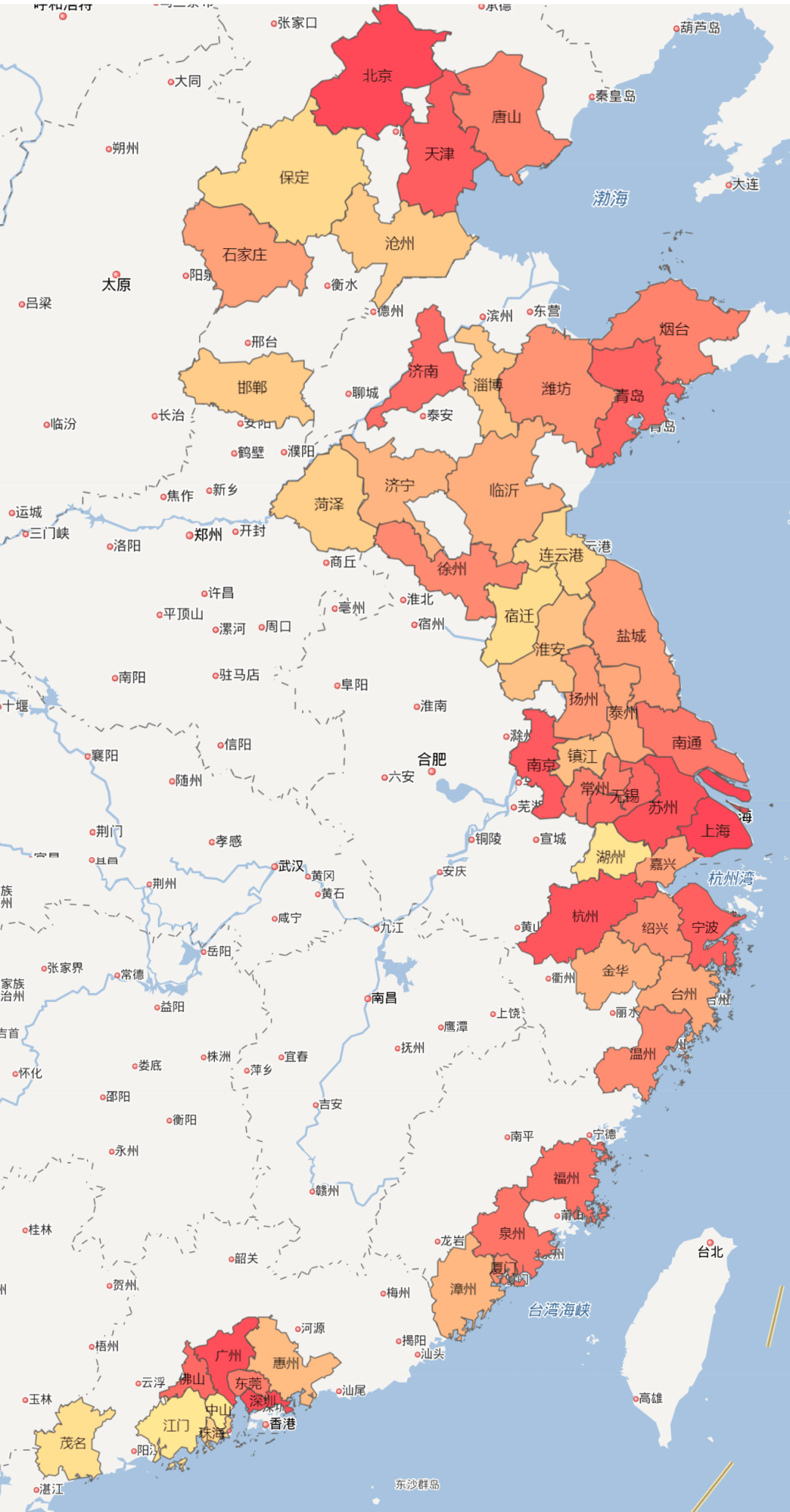 中国东部地区地理位置图片