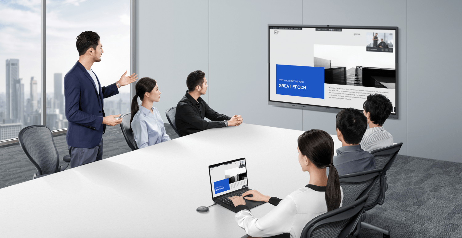 差旅停顿maxhubv6会议平板助力多方视频会议高效协同