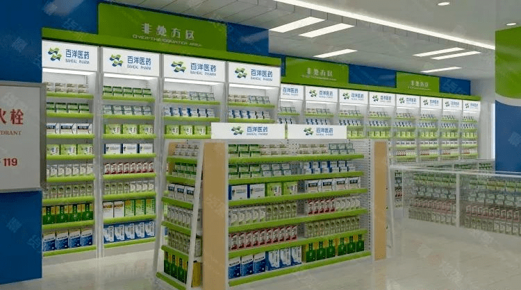 药店岛屿式摆放图片图片