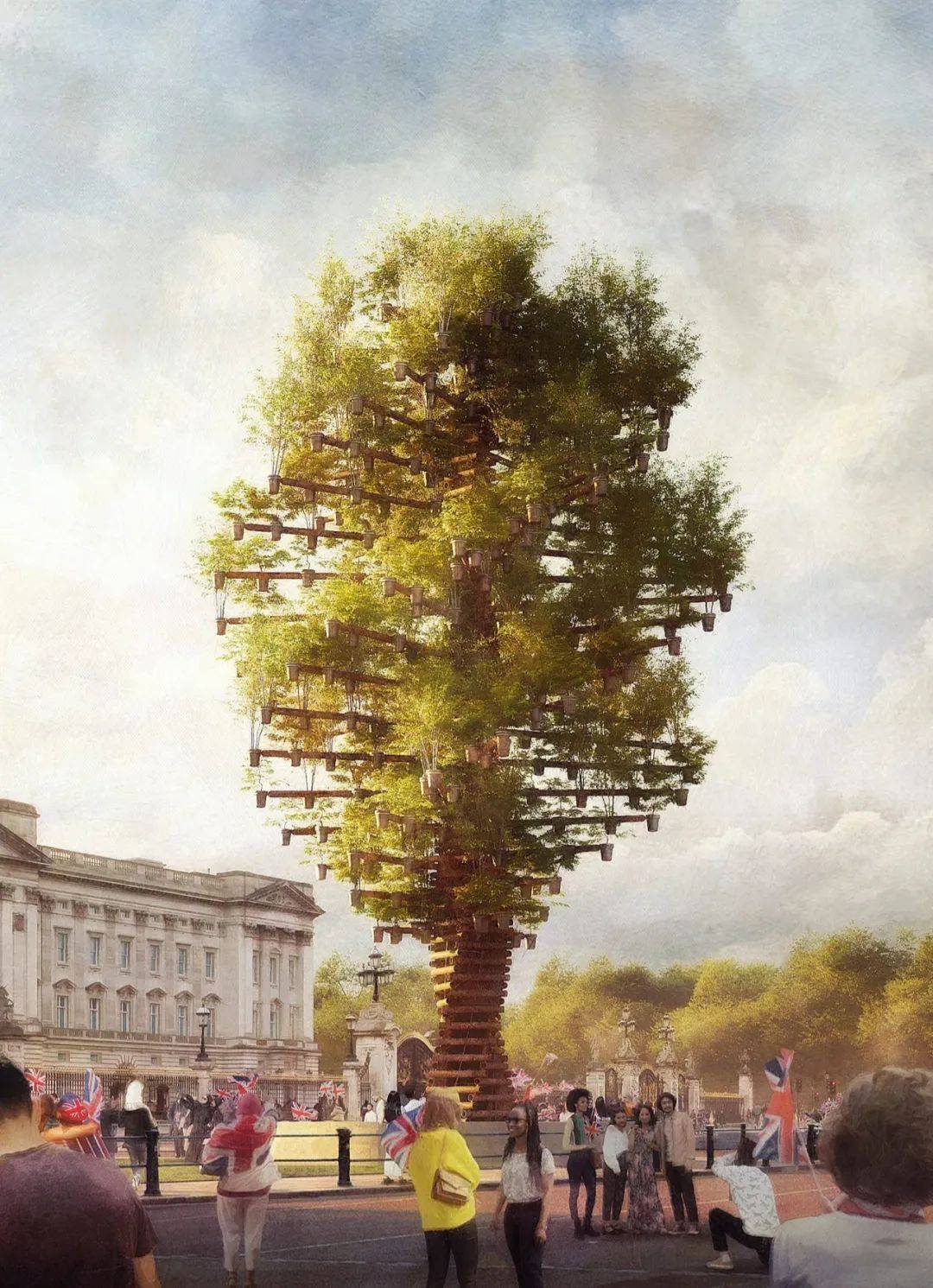 鬼才建筑师设计由350棵树组成的雕塑，纪念英国女王白金禧年_手机搜狐网