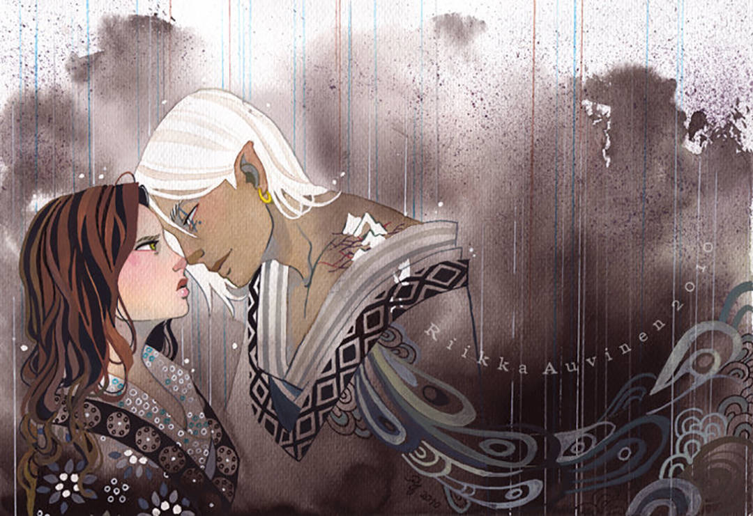 充满故事性的梦幻水彩插画将灵幻的爱情故事描绘地淋漓尽致