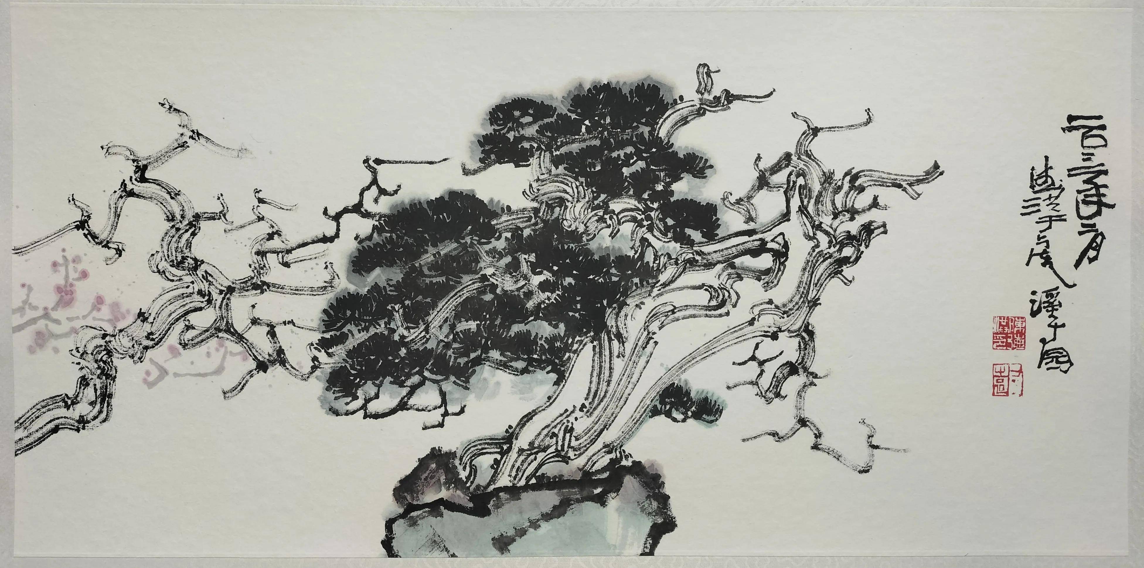 陈德洪对剑门蜀道翠云廊古柏耳濡目染,以一生只画一棵树的专注与执着