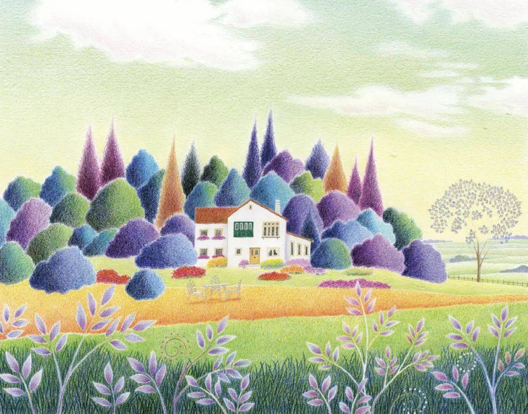 这些彩铅风景让人赏心悦目