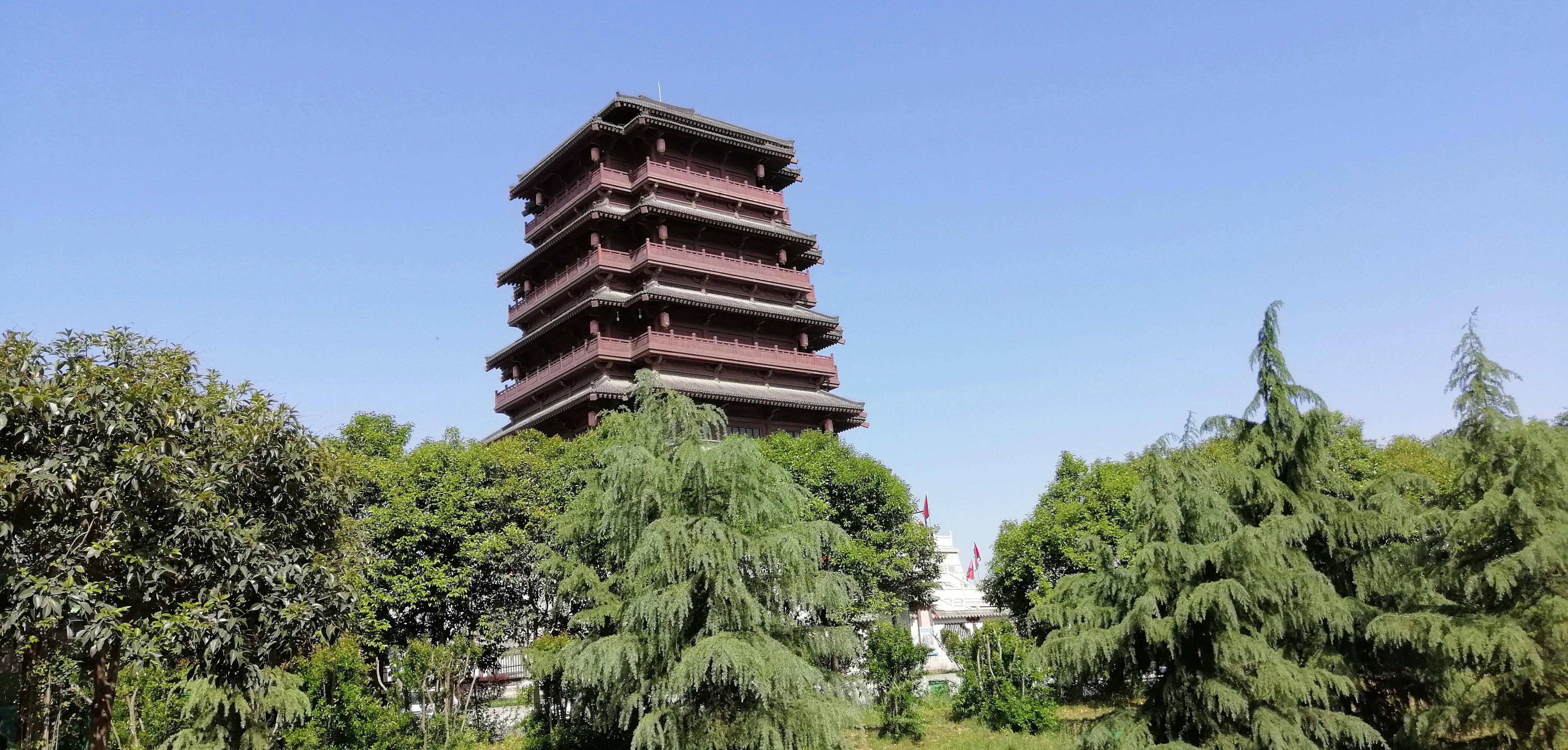 五一节上午西安汉城湖大风阁景区