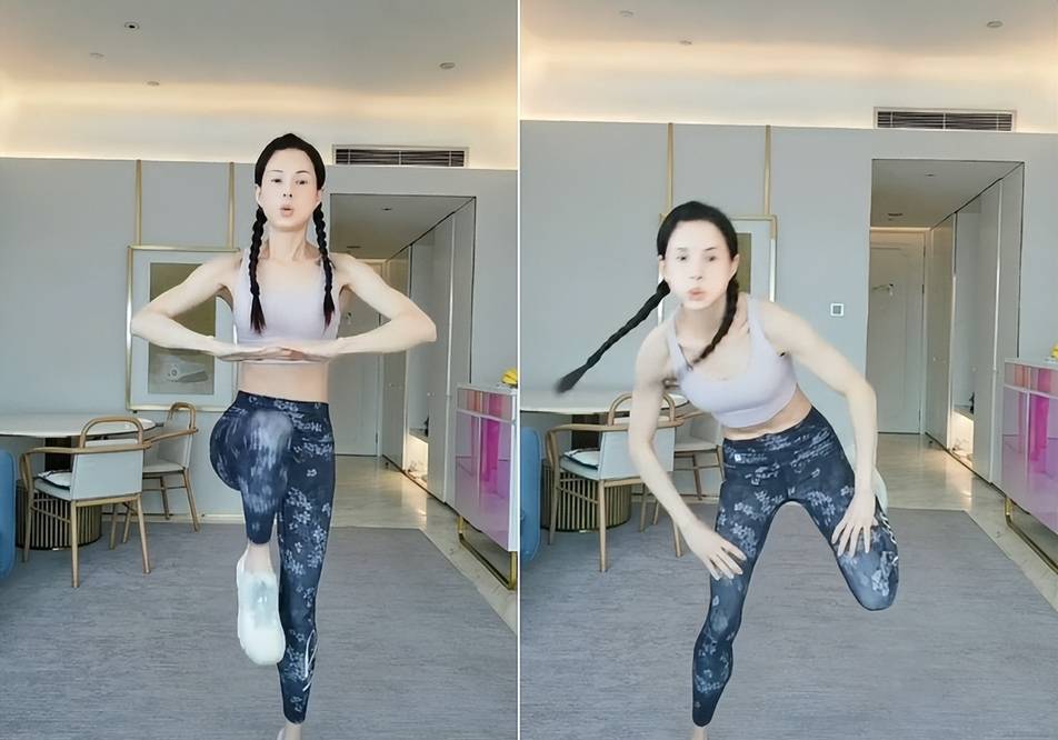 55岁李若彤晒素颜健身照!